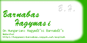 barnabas hagymasi business card